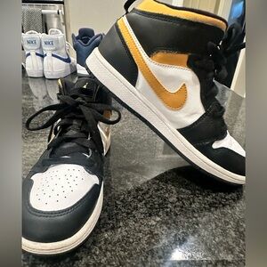 Nike Jordans Black and Gold High-Top Sneakers Youth size 3Y